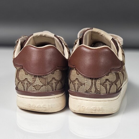Coach Khaki Signature Jacquard Clip Low Top high Line Sneaker size 8 - Picture 6 of 16